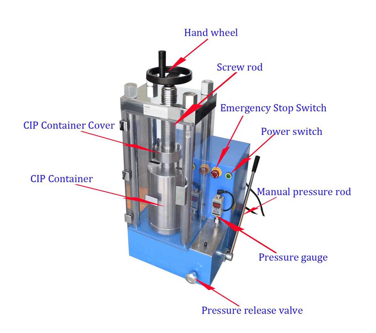 60T compact cold isostatic pressing(CIP) electric hyraulic press CY-PCD-60J