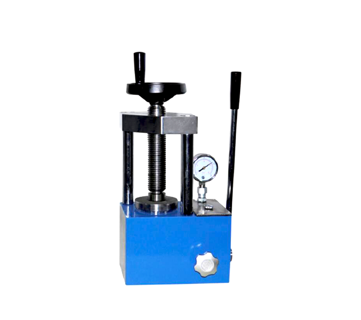 12T manually powder hydraulic press with pointer pressure gauge