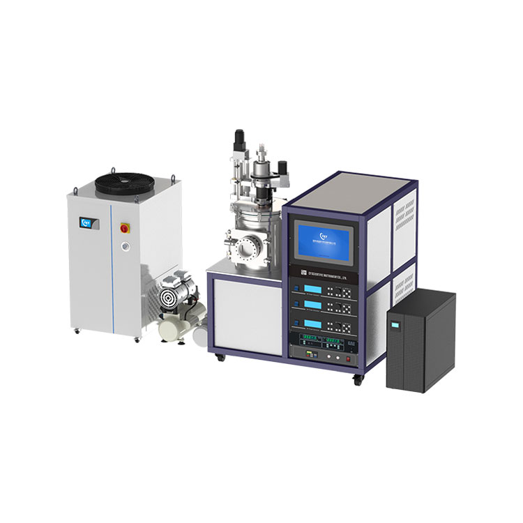 Three sputter sources magnetron sputtering coater with UPS