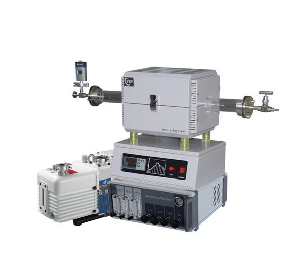 Compact CVD system with 1200°C tube furnace 3 gas way float flow controller-CY-O1200-50IC-3F